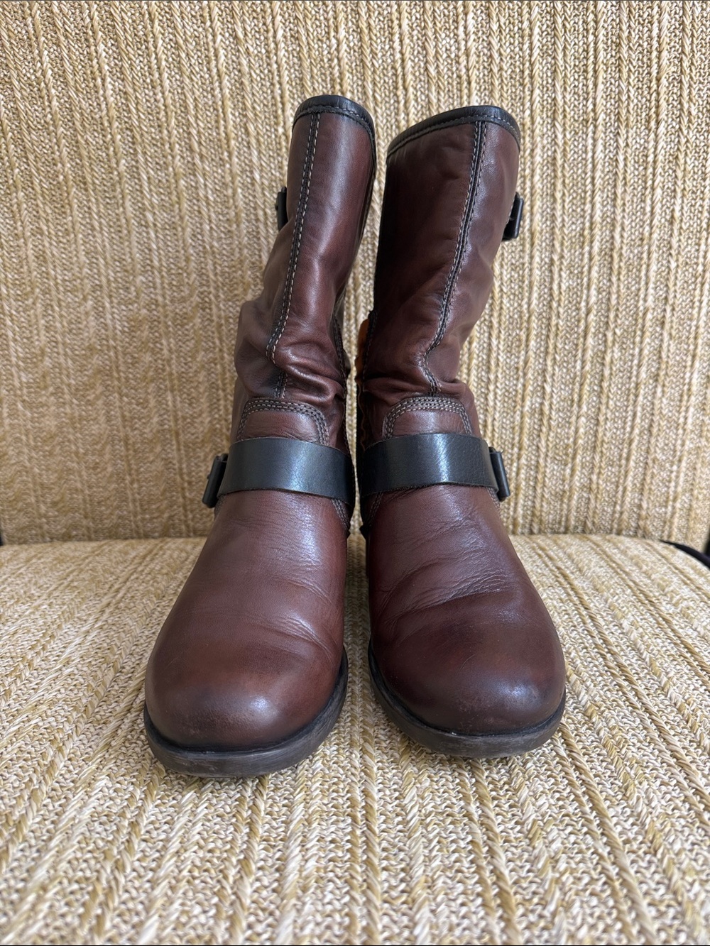 Pikolinos Le Mans Leather Slouch Moto Biker Boots Brown EU 36 / US 5.5-6